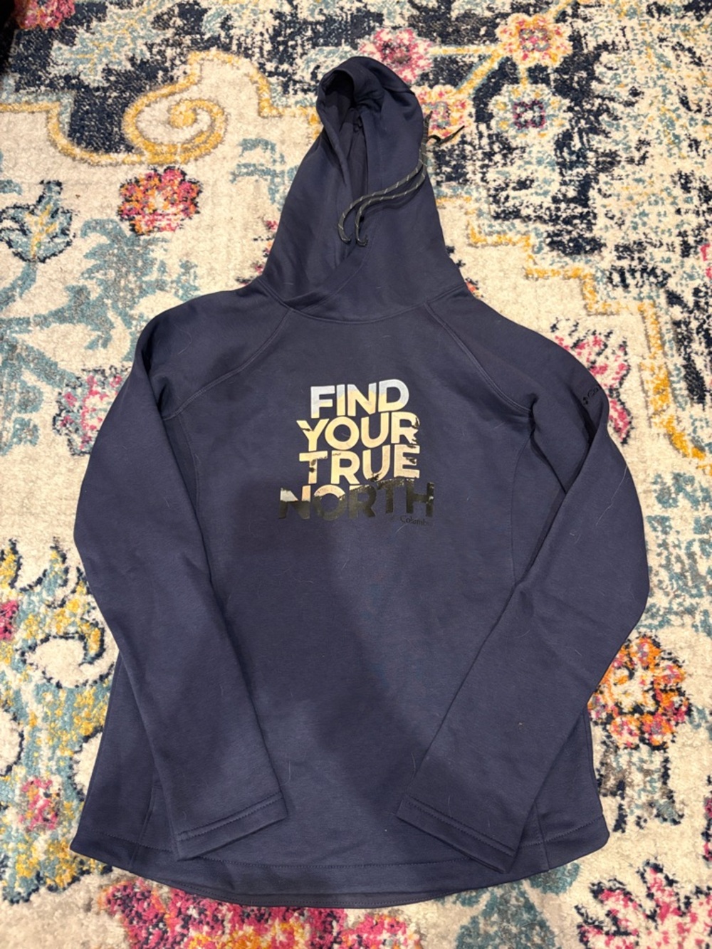 Columbia Navy Pullover Hoodie with Blue Accent